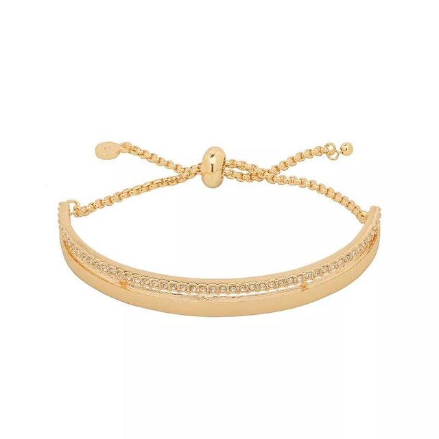 Emberly Gold Tone Crystal Bracelet, Womens, Clear Product Image