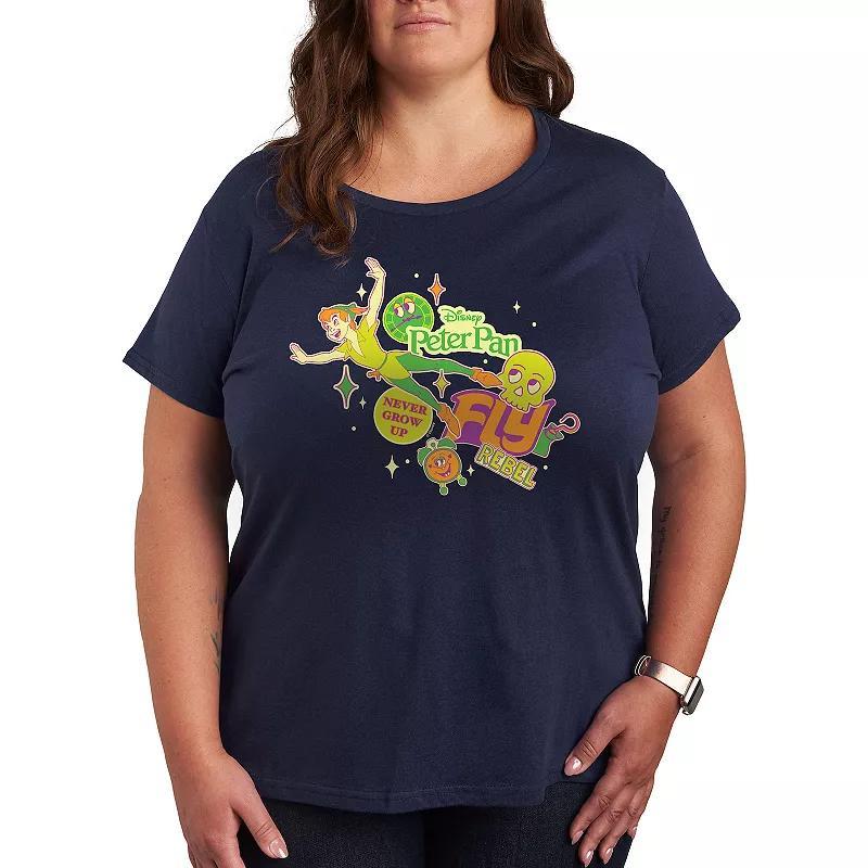 Disneys Peter Pan Plus Stickers Graphic Tee, Womens Product Image