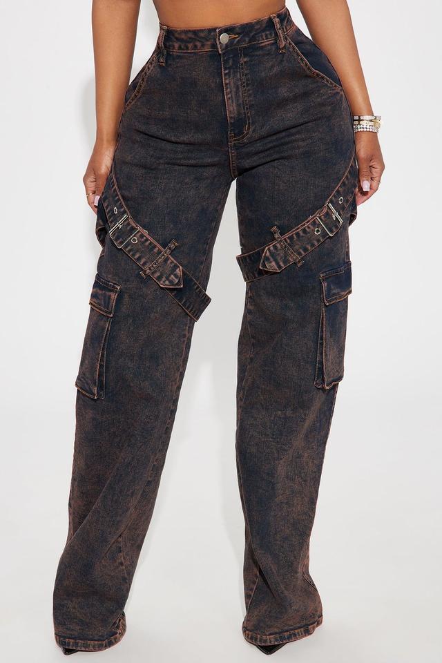 Always Out Stretch Cargo Straight Leg Jeans - Rust Product Image