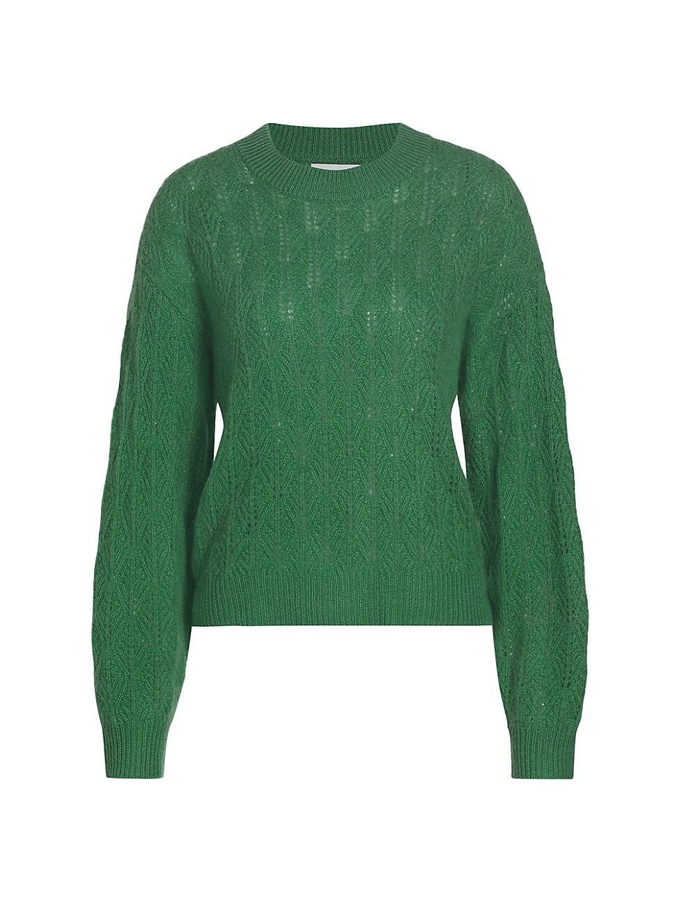 Womens Pointelle-Knit Cashmere Crewneck Sweater Product Image