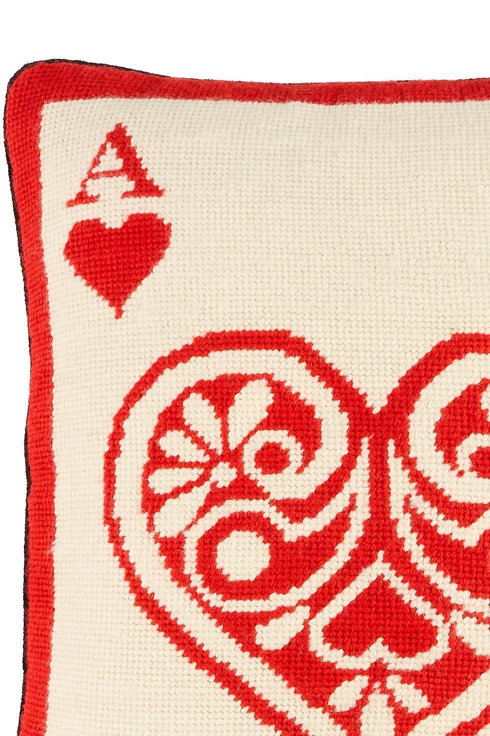 Dealer's Choice Ace Of Hearts Needlepoint Pillow Jonathan Adler Product Image