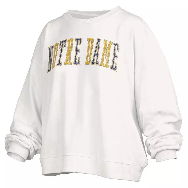 Womens Pressbox Notre Dame Fighting Irish Janise Waist Length Oversized Pullover Sweatshirt Product Image