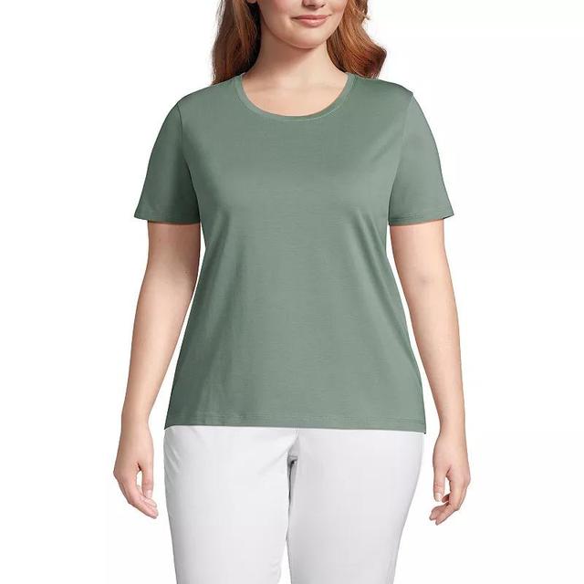 Plus Size Lands End Relaxed Supima Cotton Crewneck Tee, Womens Pale Purple Frost Product Image