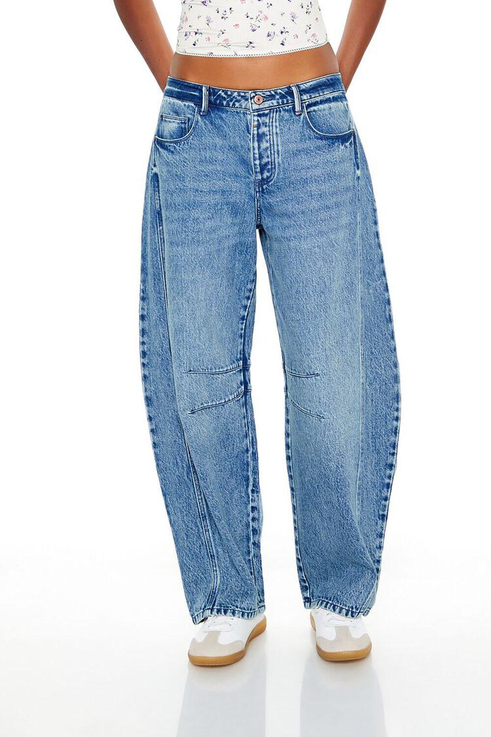 Mid-Rise Baggy Barrel Jeans | Forever 21 Product Image