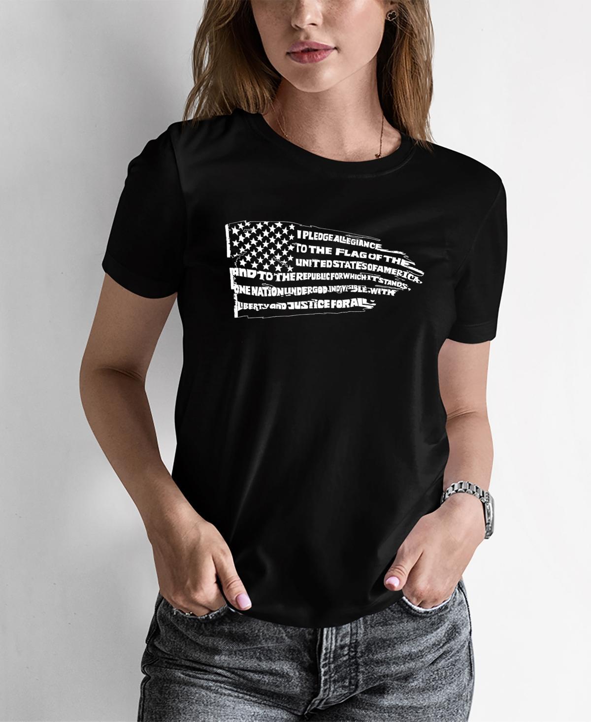 Womens Word Art Pledge of Allegiance Flag T-Shirt Product Image