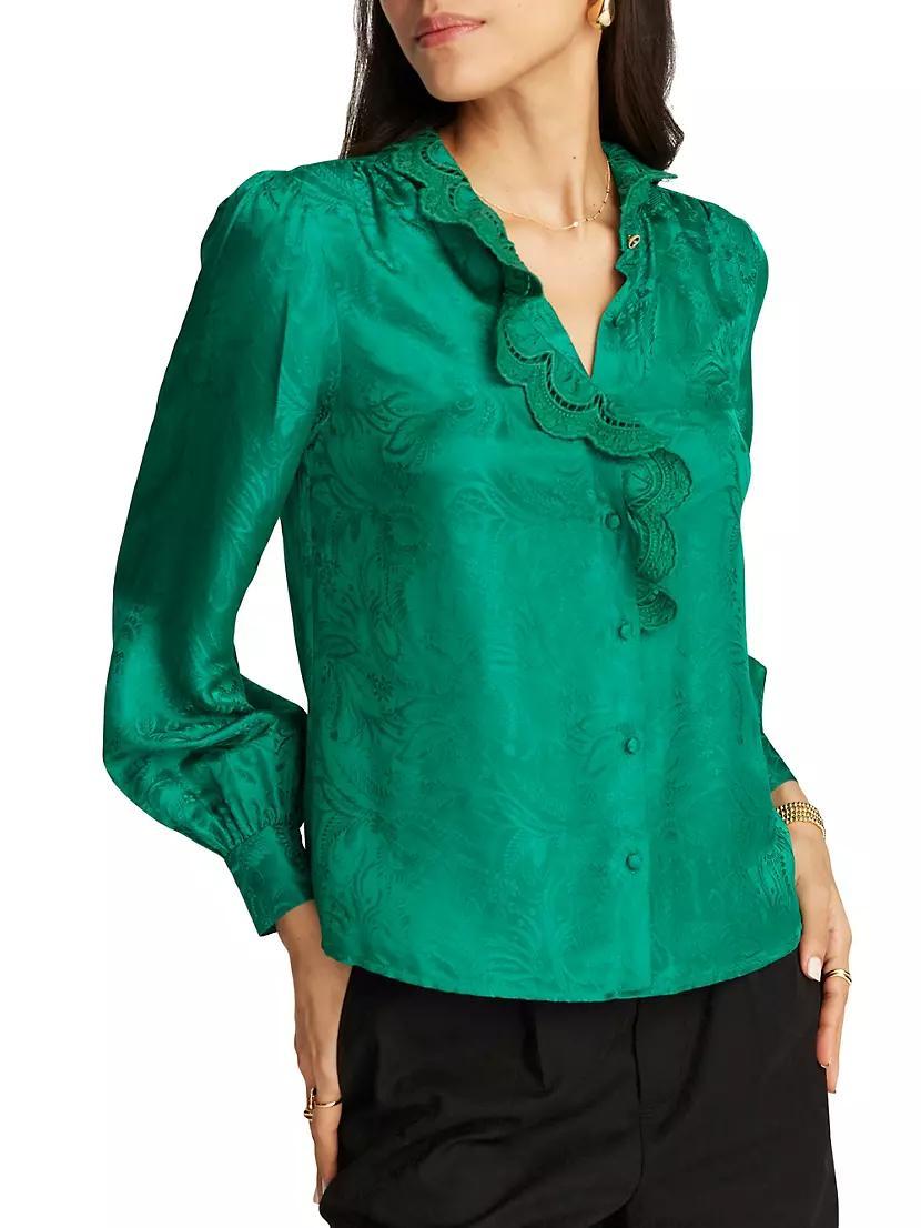 Brigitte Paisley Jacquard Long-Sleeve Shirt Product Image