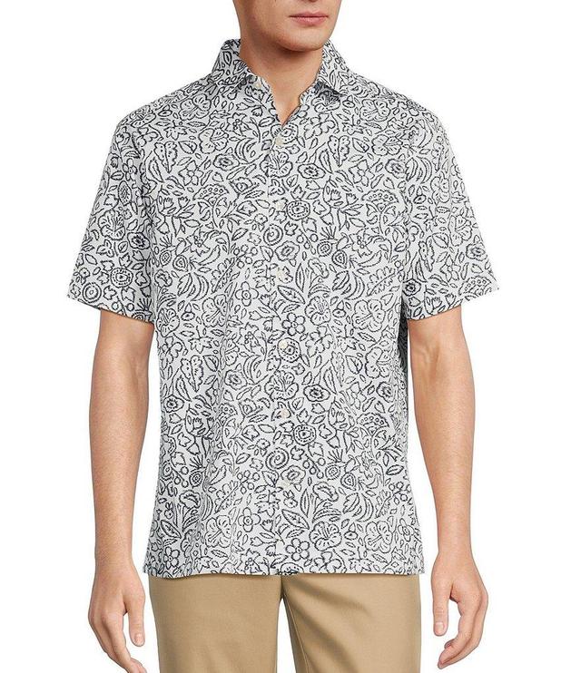 Hart Schaffner Marx Short Sleeve Printed Floral Button-Down Shirt Product Image