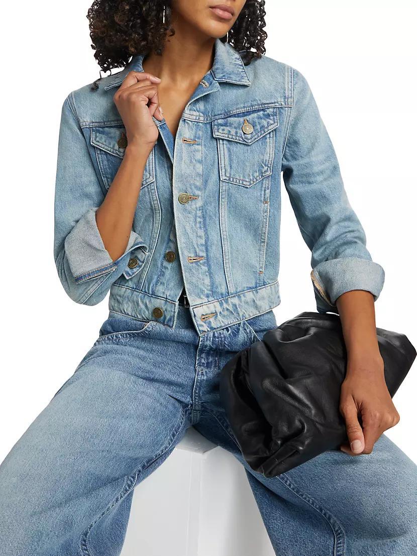 Denim Shrunken Trucker Jacket Product Image