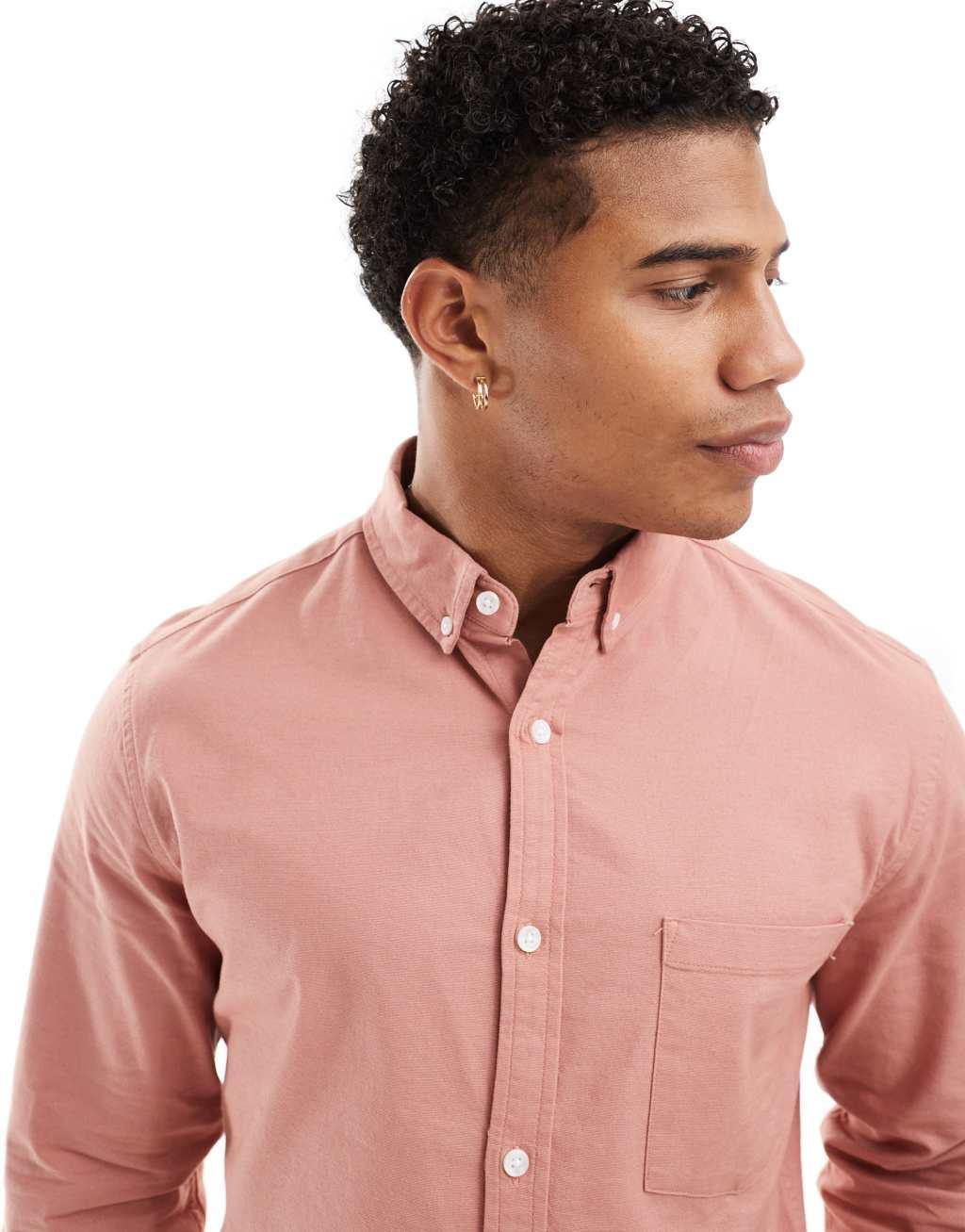 ASOS DESIGN slim oxford shirt in copper Product Image