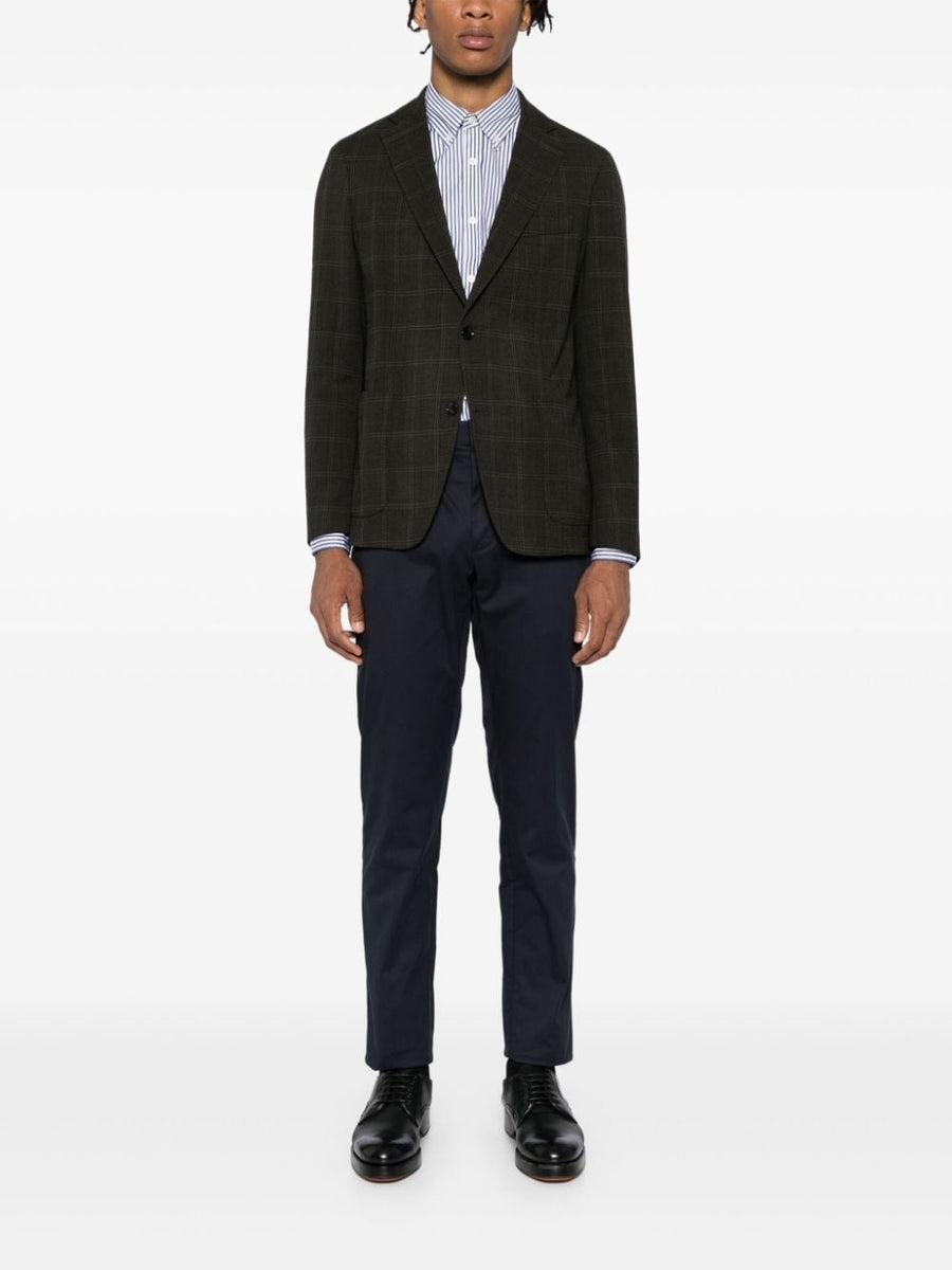 Boss SLIM-FIT JACKET IN CHECKED STRETCH Blazer Product Image