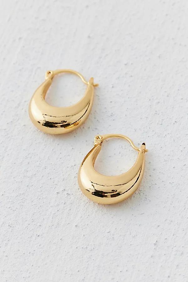 14k Gold Plated Oblong Hoop Earring Womens at Urban Outfitters Product Image