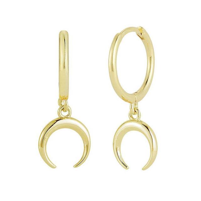 Sunkissed Sterling Crescent Moon Hoop Drop Earring, Womens, Gold Product Image