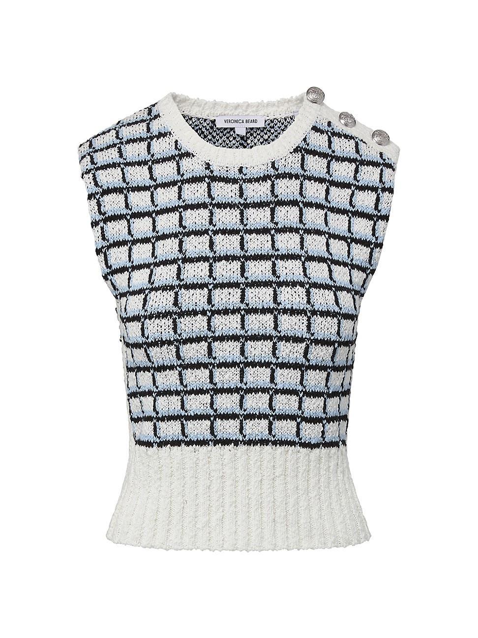 Womens Nazife Windowpane-Plaid Boucl Sweater Tank Product Image