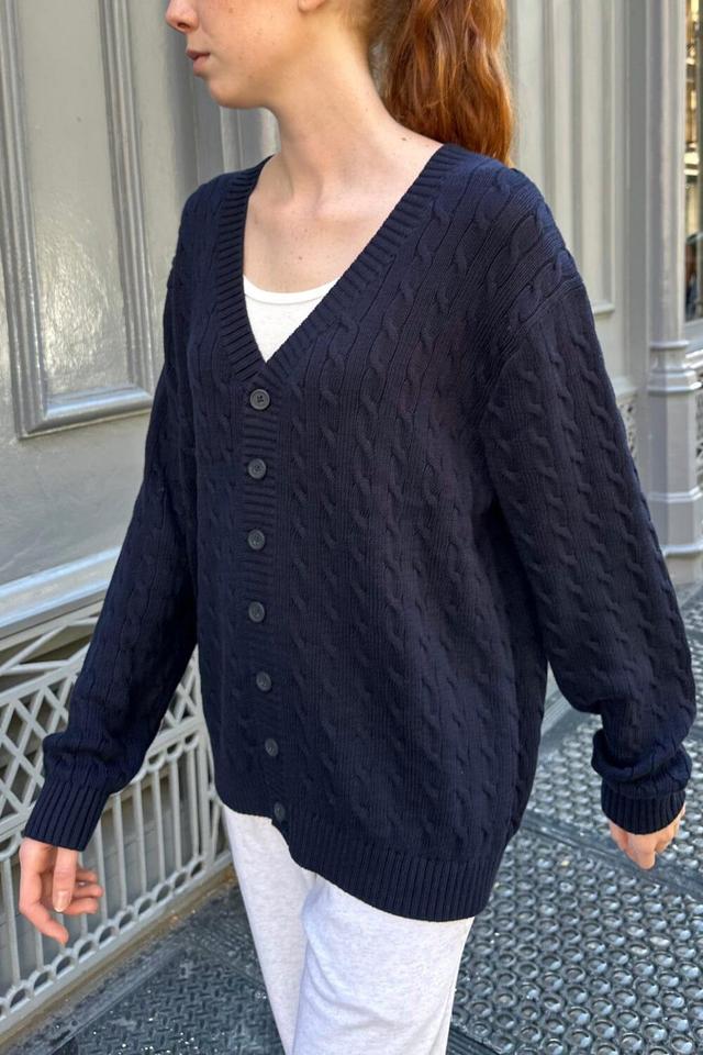 Amber Cotton Cable Knit Cardigan Product Image