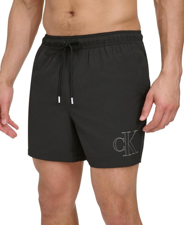 Calvin Klein Mens Outline Logo Modern Euro 5 Volley Swim Trunks Product Image