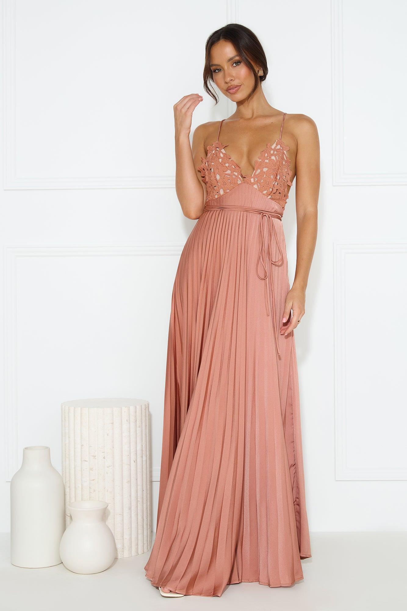 Want And Need Maxi Dress Brown Product Image