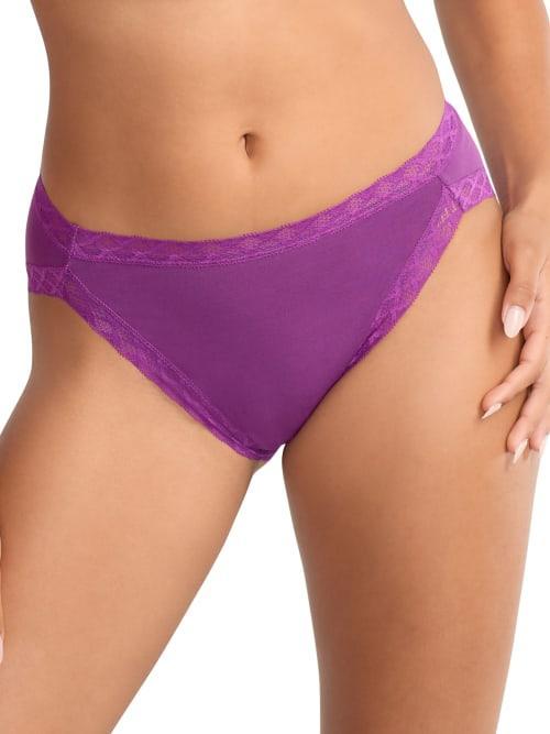 Natori Bliss Lace-Trim Cotton French-Cut Brief Underwear 152058 Product Image