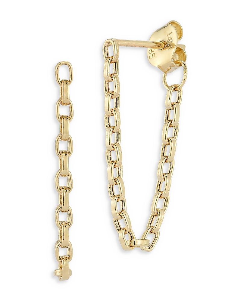 Moon & Meadow 14K Yellow Gold Chain Link Front to Back Drop Earrings Product Image