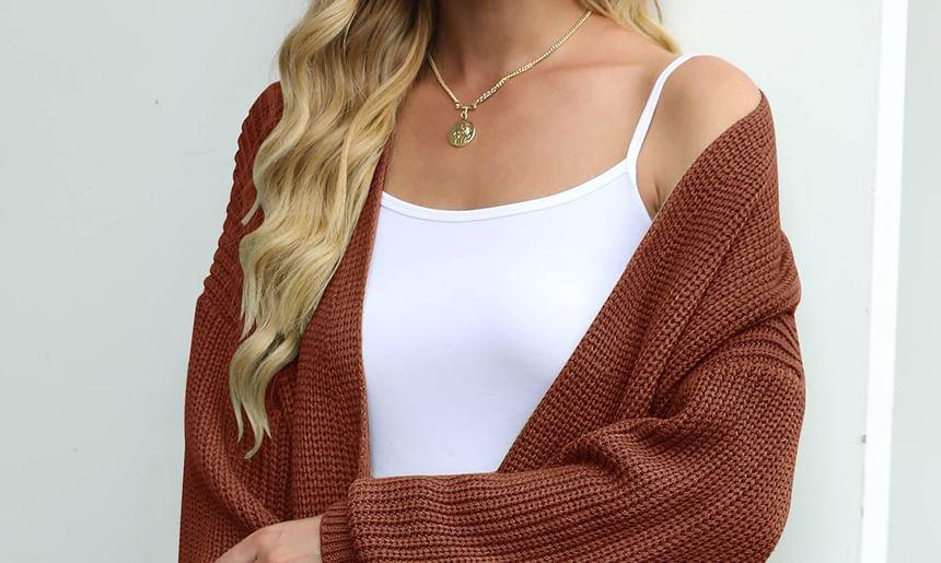 Plain Open Front Cardigan Product Image