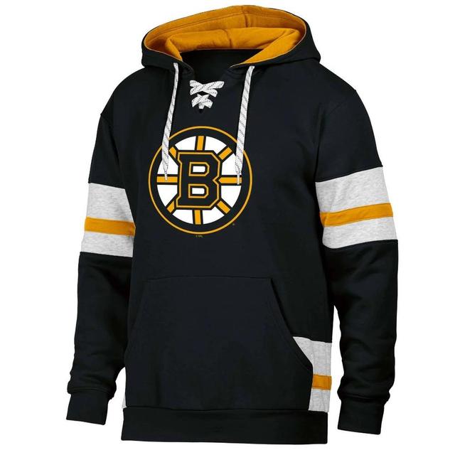 NHL Boston Bruins Mens Long Sleeve Hooded Sweatshirt with Lace Product Image