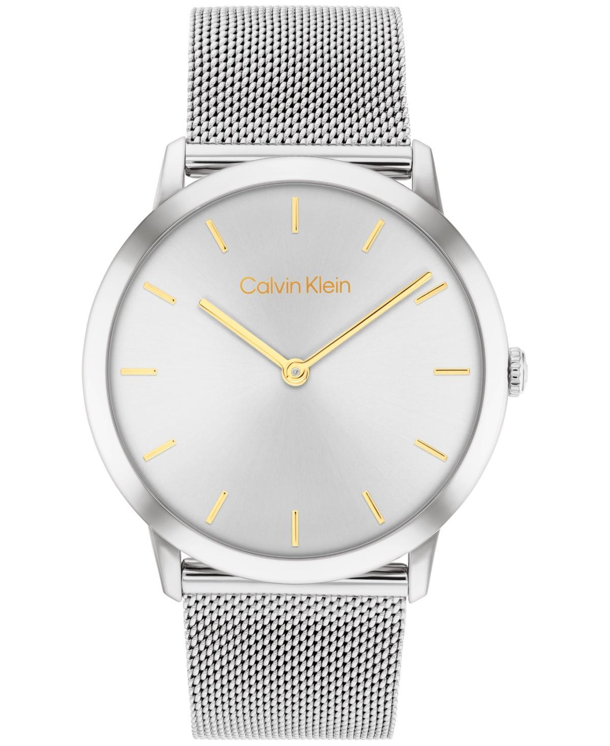 Calvin Klein Womens Slim Minimal Mesh Watch - Metallic Product Image