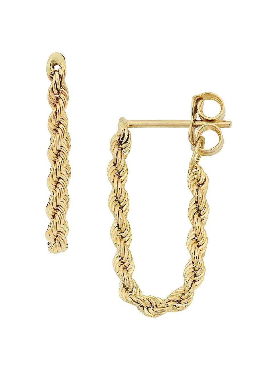 Womens 14K Yellow Gold Roman Rope Drop Earrings Product Image