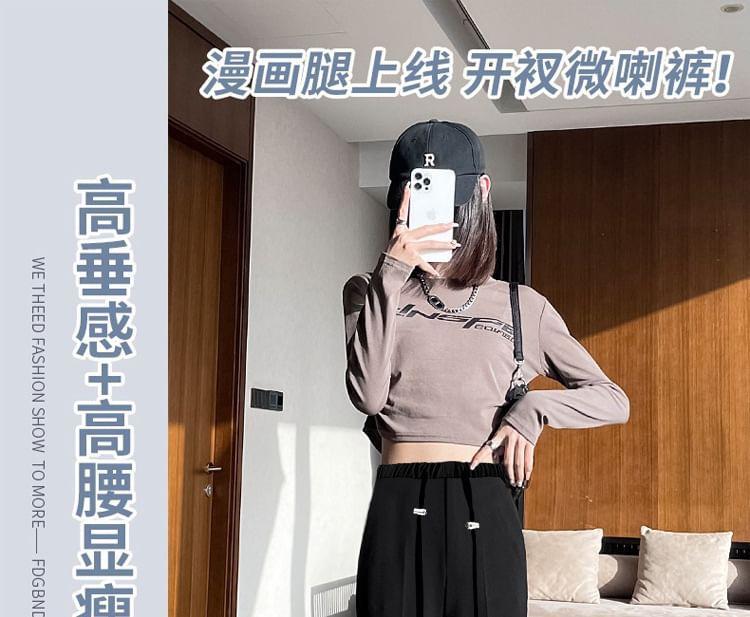 Maternity High Waist Plain Flared Dress Pants Product Image