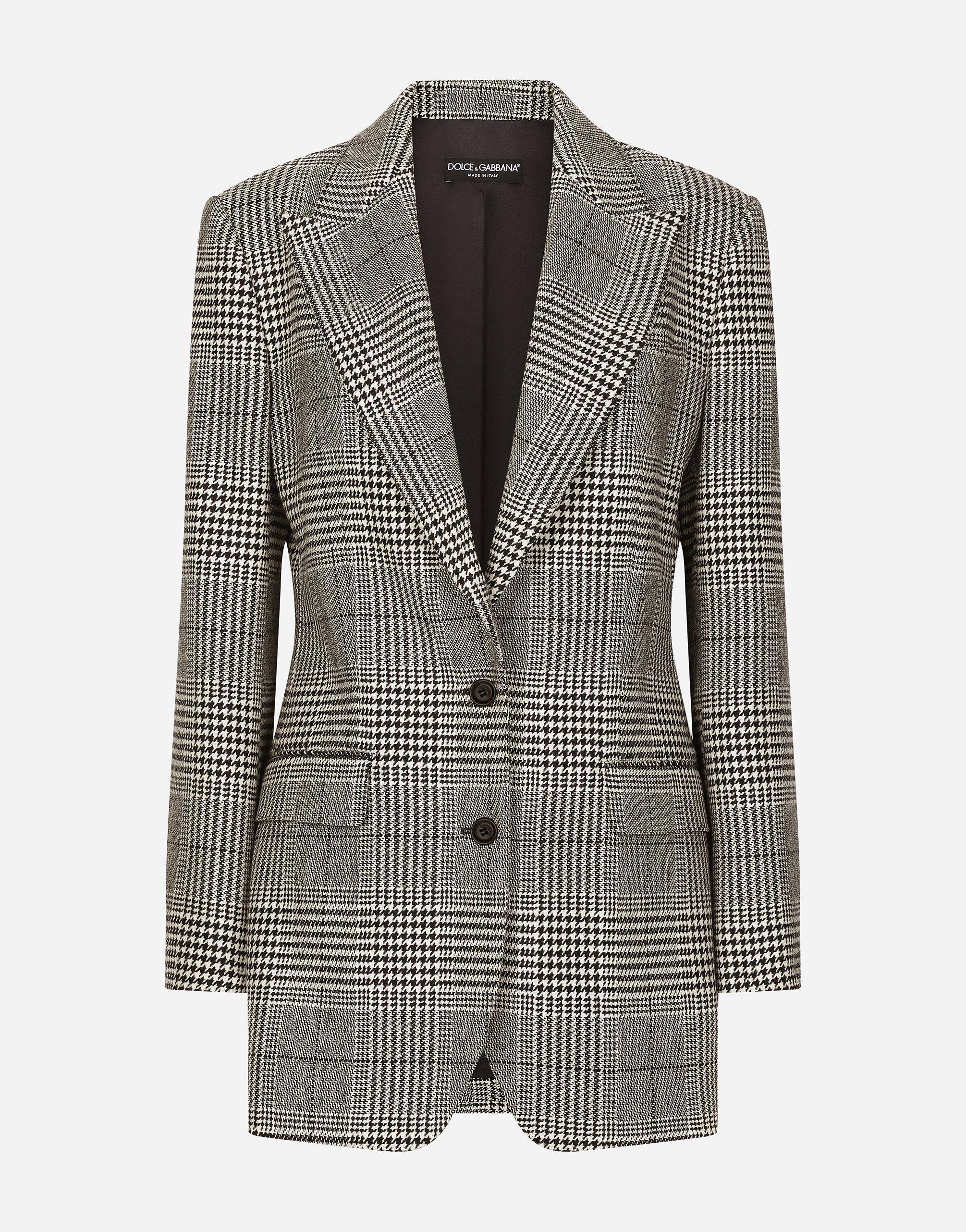 Single-breasted Glen Plaid Jacket In Multicolor Product Image