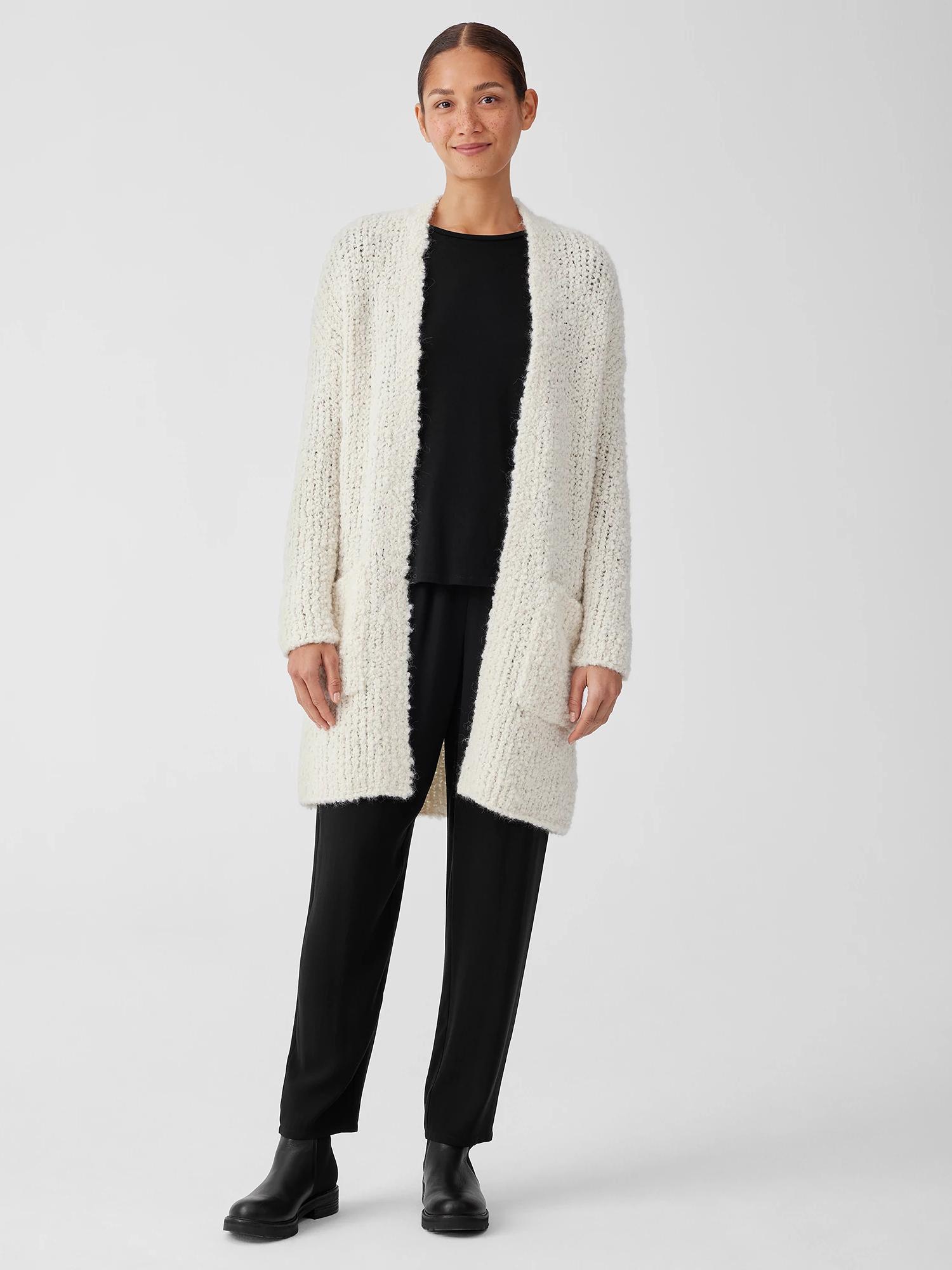 EILEEN FISHER Peruvian Alpaca Loop High Collar Cardiganfemale product image