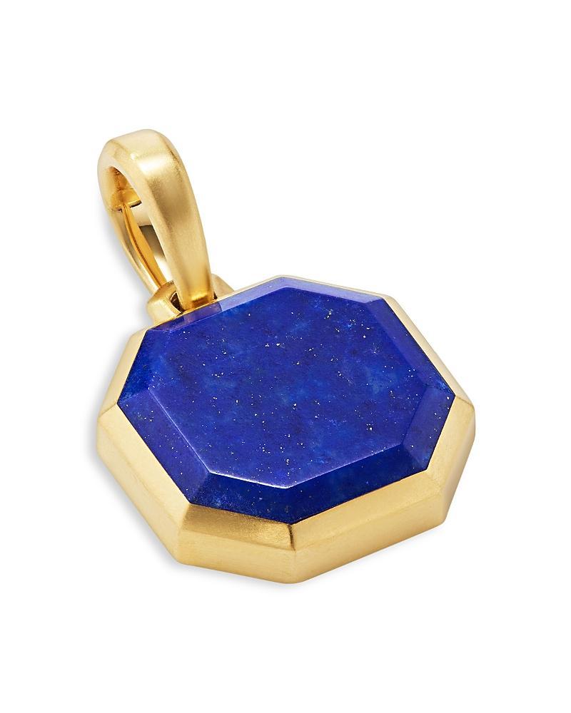 David Yurman Mens Faceted Stone Amulet in 18K Yellow Gold with Lapis, 16mm Product Image