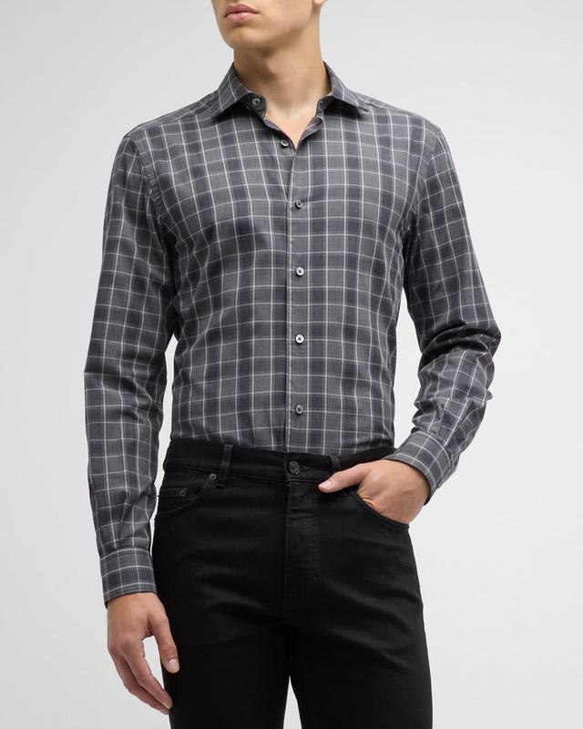 Mens Cotton Flannel Sport Shirt Product Image