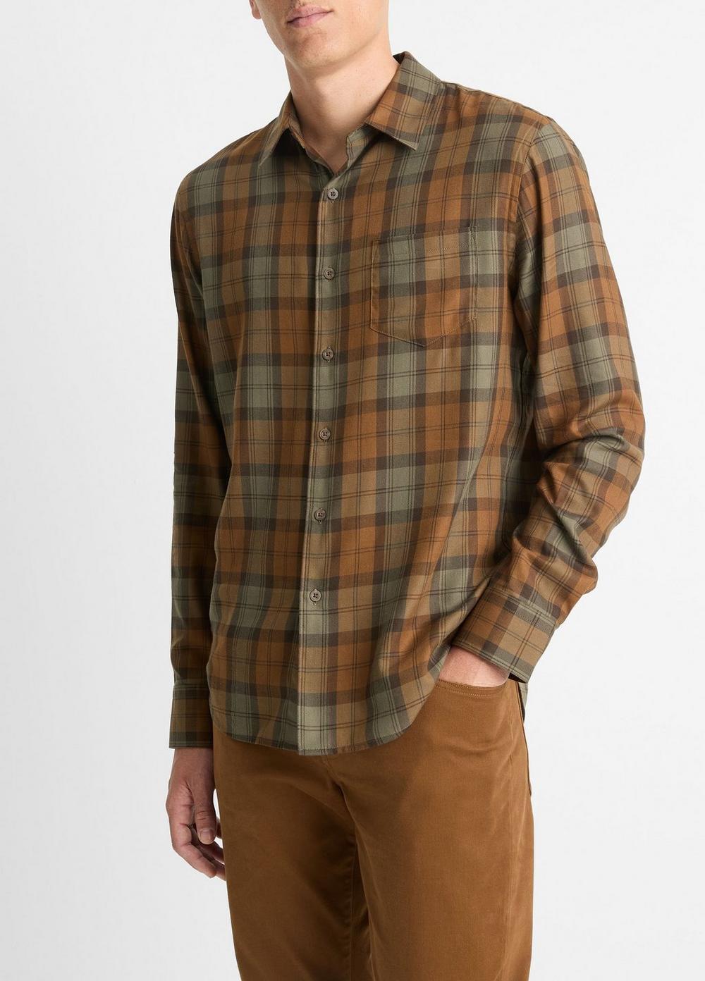 Castaic Plaid Cotton-Blend Shirt Product Image