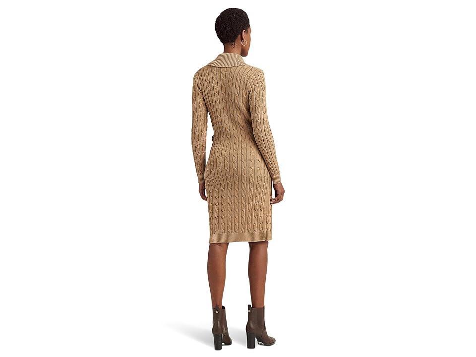 Lauren Ralph Lauren Womens Cable-Knit Buckle-Trim Sweater Dress Product Image