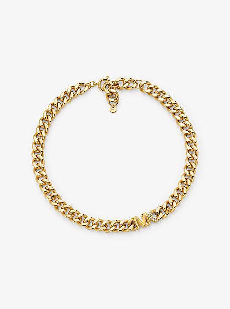 Michael Kors 14K Gold-Plated Statement Logo Collar Necklace Product Image