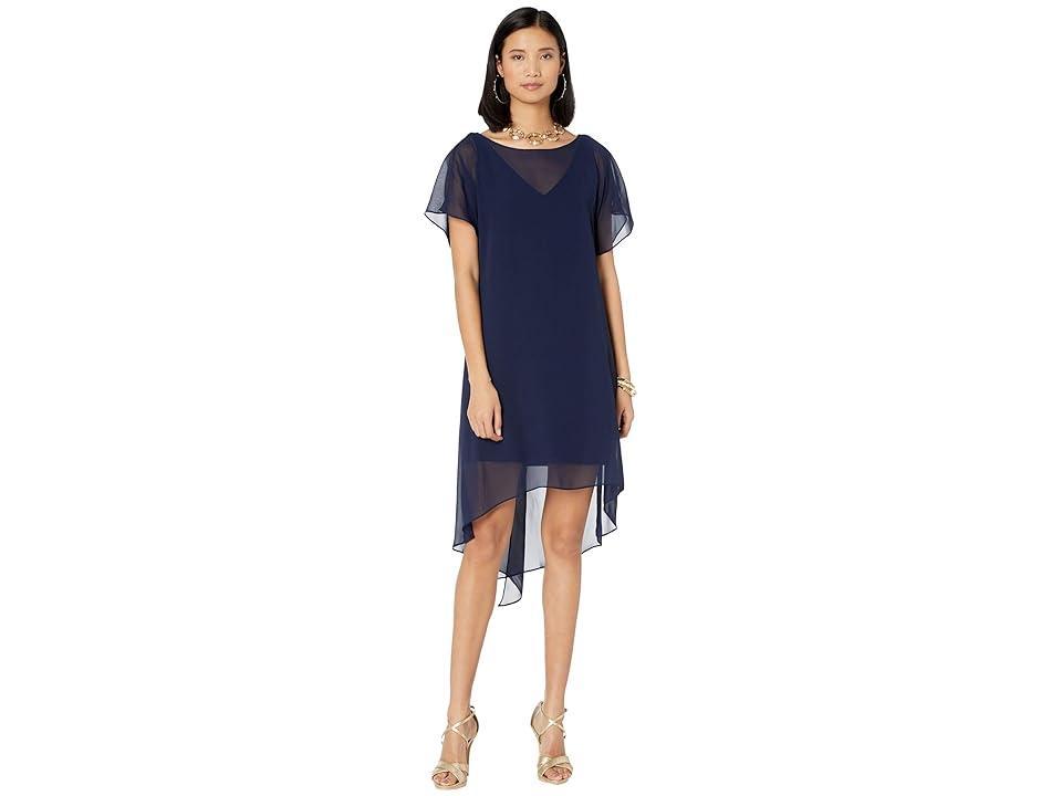 Adrianna Papell Chiffon Overlay High-Low Cocktail Dress Product Image