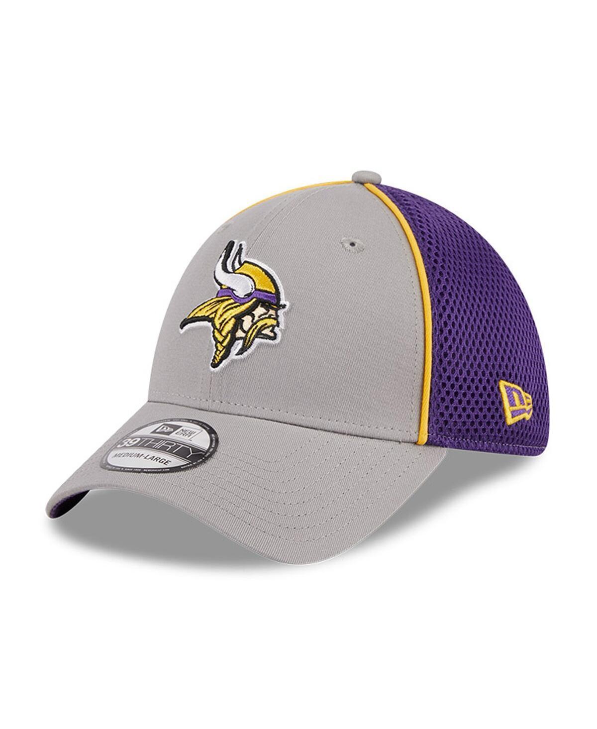 Mens New Era Gray Minnesota Vikings Pipe 39THIRTY Flex Hat Product Image