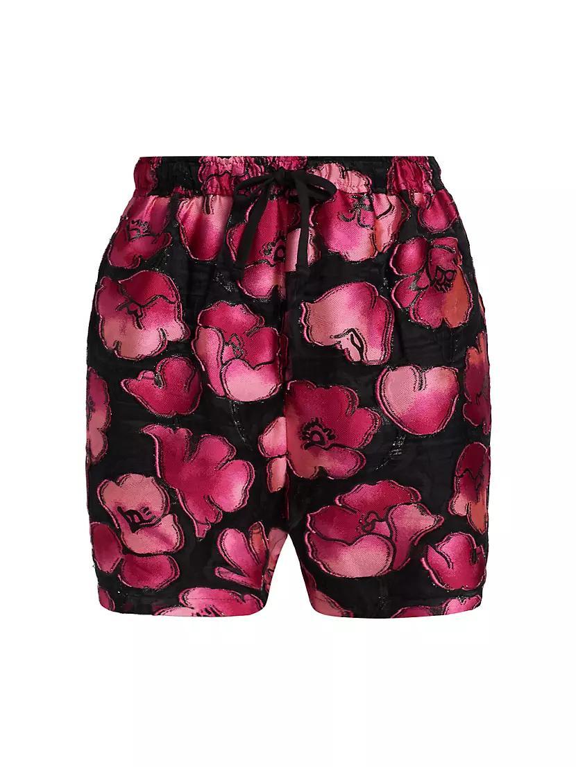 Jacquard Floral Print Shorts Product Image