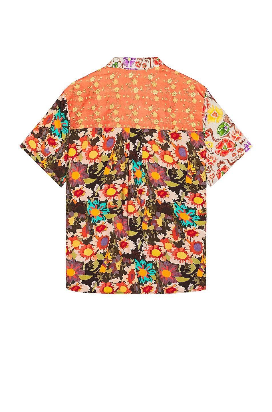 SIEDRES X Fwrd Printed Patchwork Short Sleeve Shirt Size L. Product Image