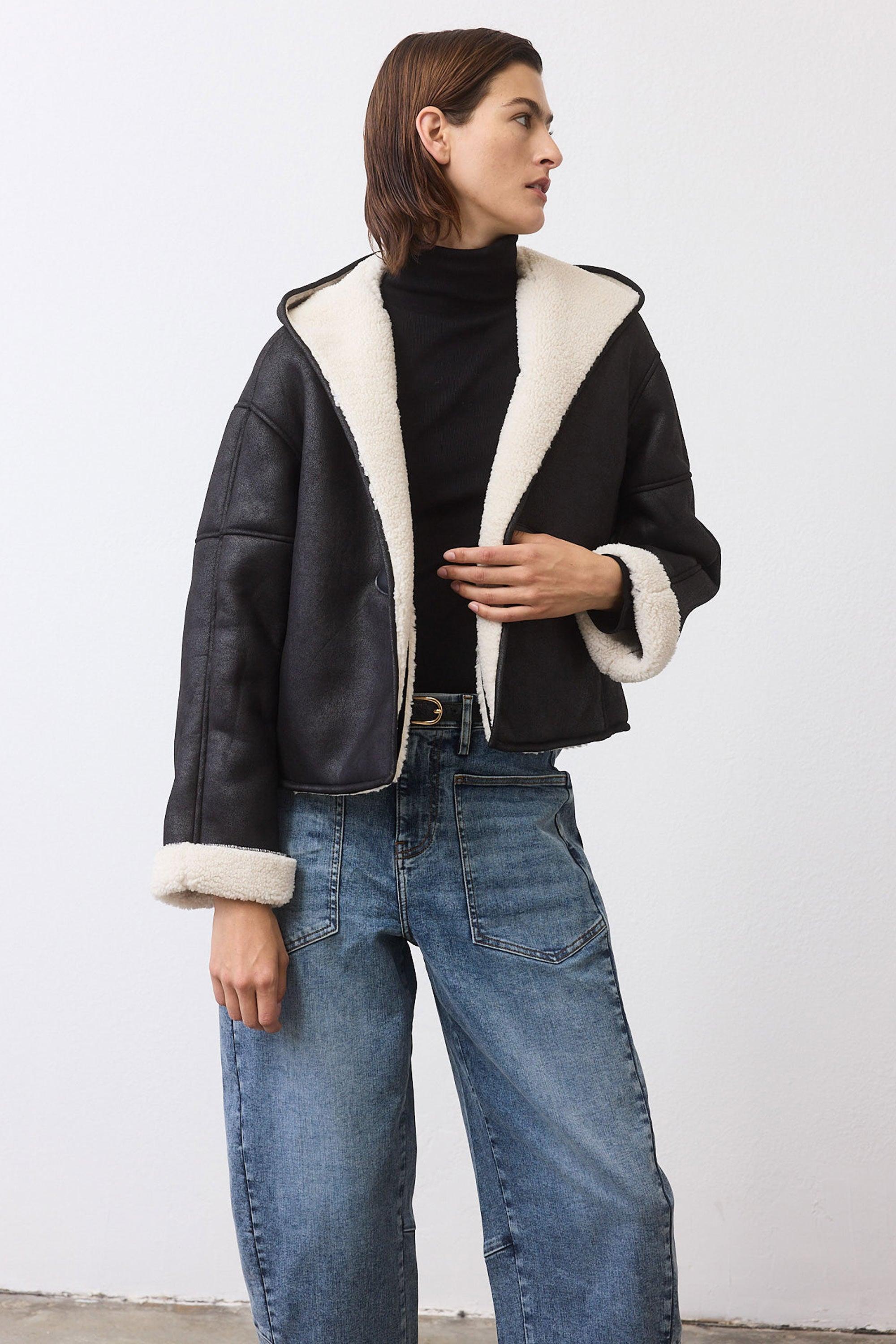 The Hooded Shearling Jacket Product Image