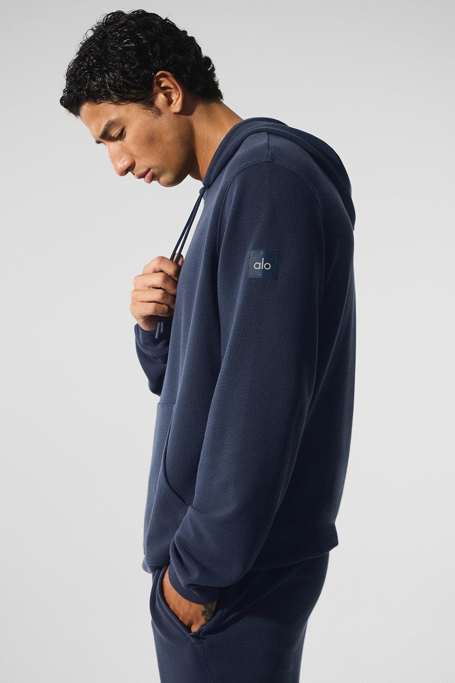 Micro Waffle Fast Break Hoodie - Navy Male Product Image