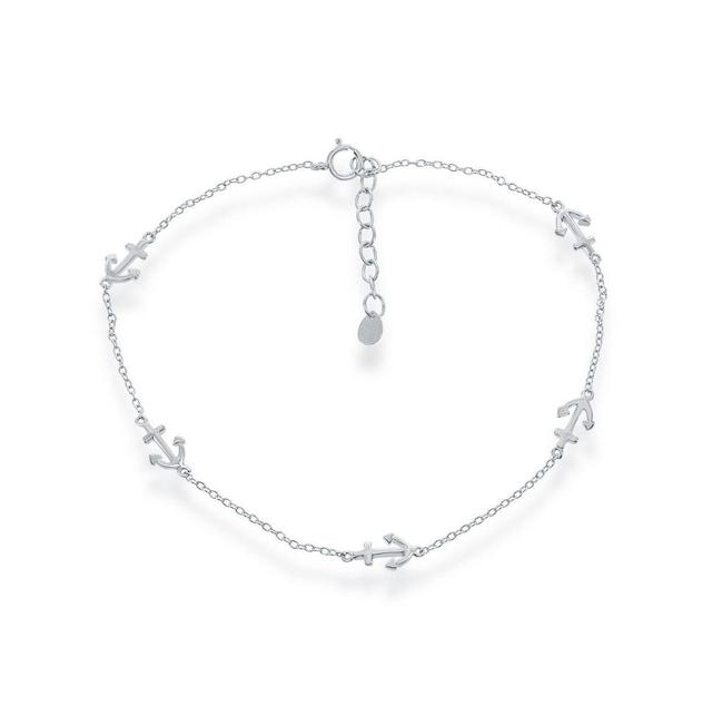 Sterling Silver Anchor by the Yard Anklet - Silver Product Image