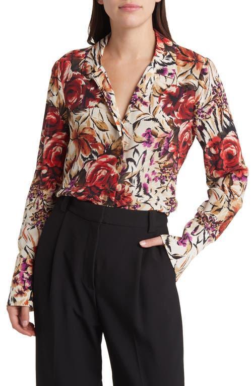 KOBI HALPERIN Lola Floral Silk Button-Up Shirt Product Image