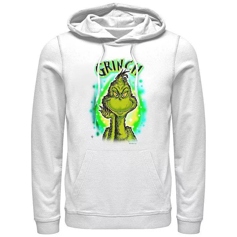 Big & Tall Dr. Seuss Grinch Airbrush Background Graphic Hoodie, Mens Product Image