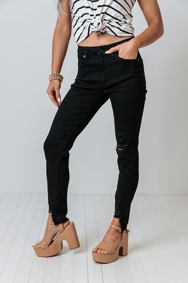 KanCan The Emory High Waist Distressed Ankle Skinny In Black Product Image