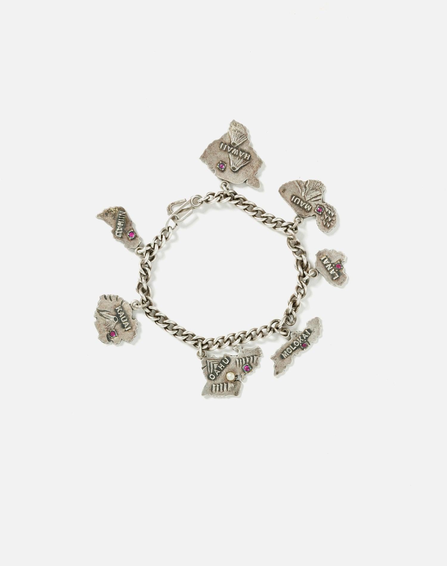 40's Hawaiian Islands Sterling Silver Charm Bracelet Female Product Image