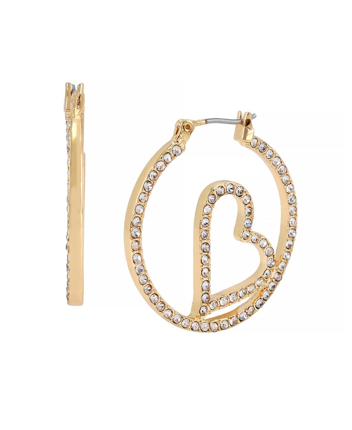 Steve Madden Womens Pave Hoop Earrings Product Image