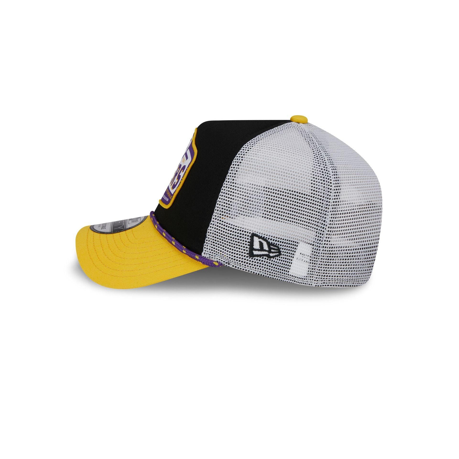 Los Angeles Lakers 2024 Rally Drive 9FORTY A-Frame Trucker Hat Male Product Image