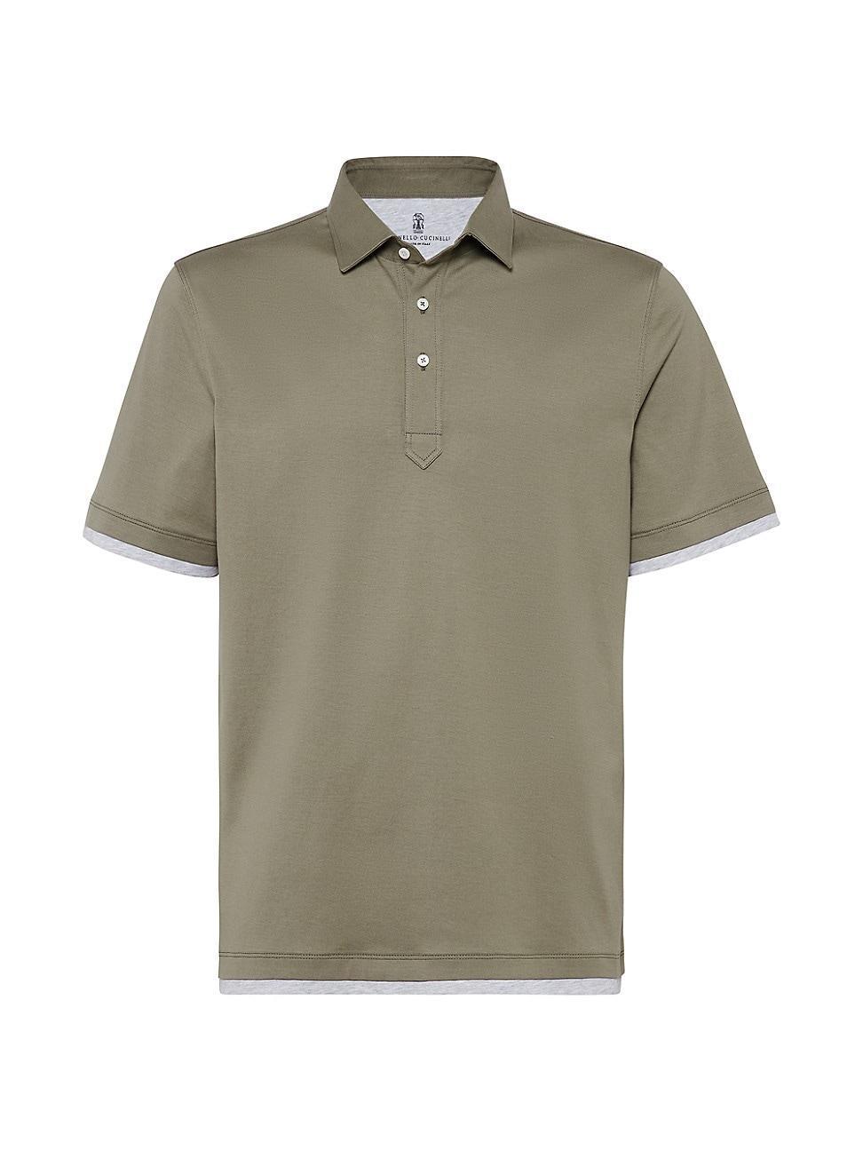 Mens Cotton Jersey Polo with Shirt Style Collar product image