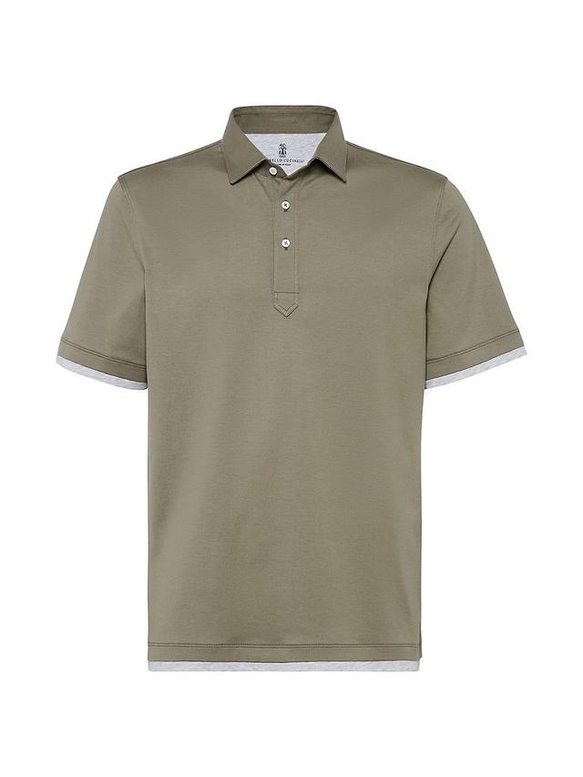 Mens Cotton Jersey Polo with Shirt Style Collar Product Image