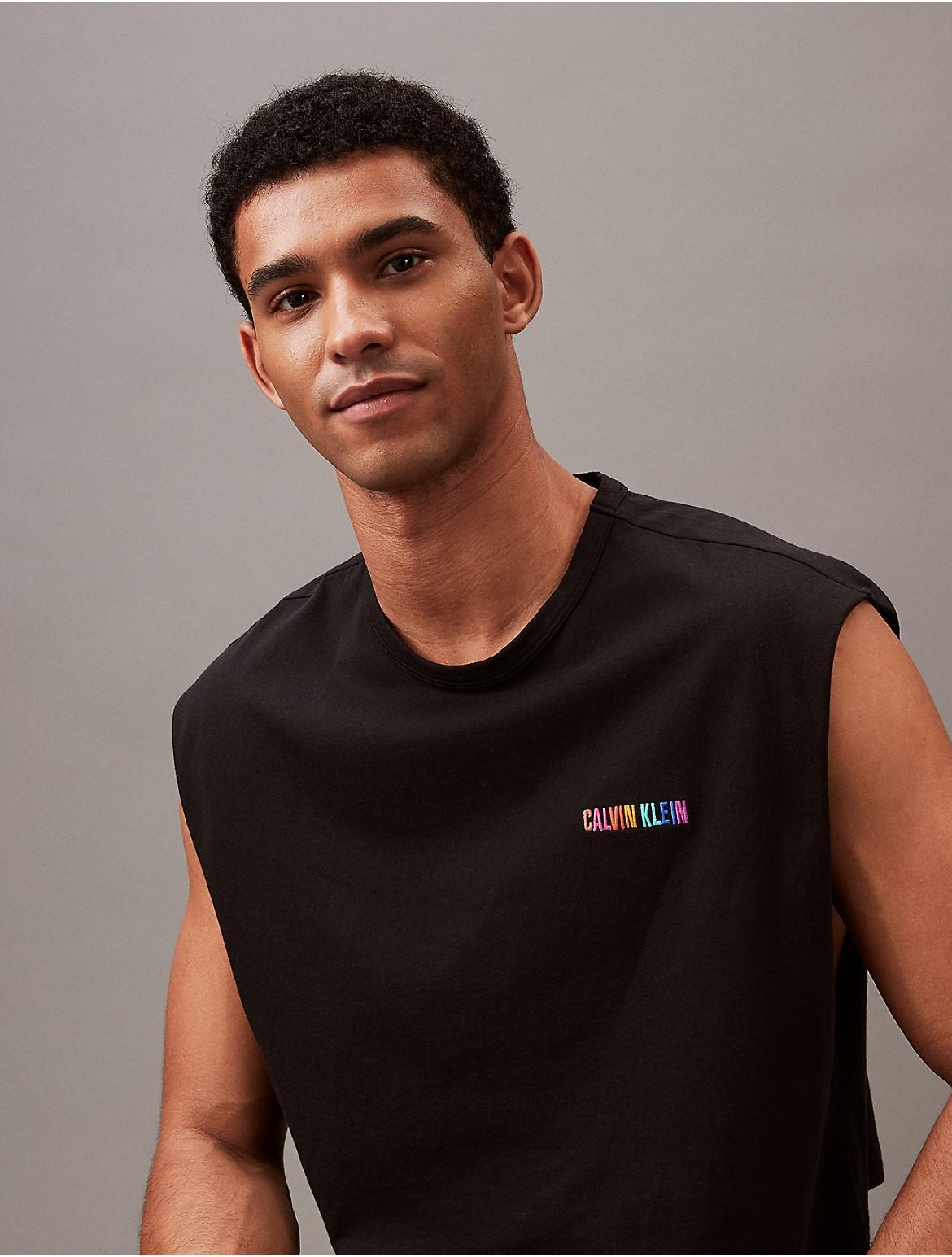 Calvin Klein Mens Intense Power Pride Cropped Muscle Tank - Black - L Product Image